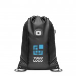 Mochila de cuerdas RPET con luz vista principal