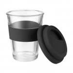 Tazas de café para llevar de cristal color negro segunda vista