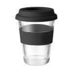 Tazas de café para llevar de cristal color negro tercera vista