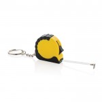 Llavero de plástico reciclado y acero con cinta métrica 1M color amarillo