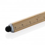 Bolígrafo de bambú triangular con puntero táctil y tinta infinita color marrón quinta vista
