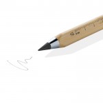 Bolígrafo de bambú triangular con puntero táctil y tinta infinita color marrón sexta vista