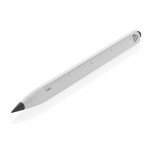 Bolígrafo de aluminio reciclado con punta táctil y tinta infinita color blanco segunda vista