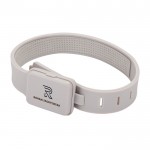 Luz de circulación LED recargable en plástico reciclado 400 mAh color gris vista con logo
