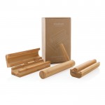 Set de utensilios para hacer sushi color marrón vista con en caja