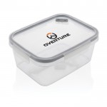 Fiambrera sostenible XL fabricada en Europa color transparente segunda vista con logo