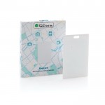 Tarjeta para encontrar la cartera compatible con Apple FindMy color blanco vista con caja