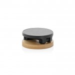 Soporte magnético para teléfono de plástico reciclado y bambú color negro cuarta vista