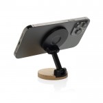 Soporte magnético para teléfono de plástico reciclado y bambú color negro sexta vista