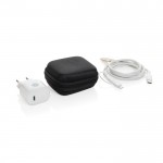 Set de carga para móviles y otros dispositivos con estuche color negro