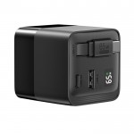 Cargador rápido GaN ecológico con cable retráctil de 80cm 65W color negro sexta vista
