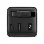 Cargador rápido GaN ecológico con cable retráctil de 80cm 65W color negro octava vista
