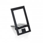 Soporte plano para móvil plegable de plástico reciclado color negro