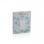 Tarjeta ultradelgada rastreadora para billetera con Find My color blanco segunda vista con caja