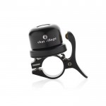 Timbre de bicicleta con localizador compatible con Find My color negro vista con logo