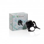 Timbre de bicicleta con localizador compatible con Find My color negro vista con caja