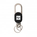 Llavero con localizador recargable compatible con Find My color negro vista con logo