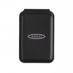 Cartera magnética para móvil de cuero sintético con soporte color negro vista con logo