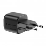 Cargador doble de plástico reciclado con enchufe europeo 20W color negro segunda vista
