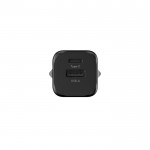 Cargador doble de plástico reciclado con enchufe europeo 20W color negro sexta vista
