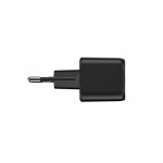 Cargador doble de plástico reciclado con enchufe europeo 20W color negro séptima vista
