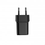 Cargador doble de plástico reciclado con enchufe europeo 20W color negro octava vista