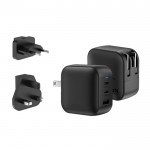 Cargador supperápido para varios países con 3 salidas 70W color negro vista 11