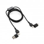 Cable de carga y transferencia de datos con botón antirrobo color negro