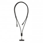 Cable para móvil con USB-C en RPET con correa cuello y carga 60W color negro