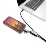 Cable con cordón de móvil ecológico con 3 puertos de carga color gris octava vista