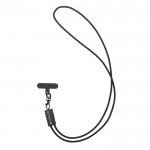 Cable con cordón de móvil ecológico con 3 puertos de carga color gris vista con logo