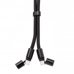 Correa de muñeca para móvil RPET con cable USB-C y carga rápida 60W color negro novena vista