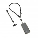 Correa de muñeca para móvil RPET con cable USB-C y carga rápida 60W color negro vista general
