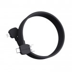 Cable de carga magnético antienredos de 120 cm con 4 puertos color negro