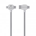 Cable de carga magnético antienredos de 120 cm con 4 puertos color blanco vista con logo