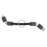 Cable de carga rápida de aluminio reciclado con llavero 4 en 1 color gris cuarta vista