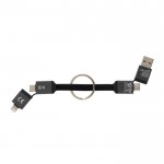 Cable de carga rápida de aluminio reciclado con llavero 4 en 1 color gris quinta vista