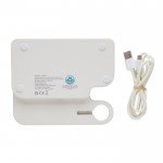 Soporte de carga de plástico reciclado inalámbrico para 3 dispositivos color blanco sexta vista