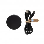 Cargador magnético inalámbrico de plástico reciclado y bambú 3 en 1 color negro segunda vista