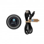Cargador magnético inalámbrico de plástico reciclado y bambú 3 en 1 color negro tercera vista