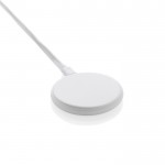 Cargador magnético inalámbrico de plástico reciclado y bambú 3 en 1 color blanco