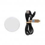 Cargador magnético inalámbrico de plástico reciclado y bambú 3 en 1 color blanco segunda vista