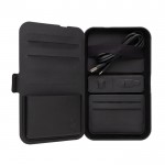 Estuche de viaje con materiales reciclados con carga 3 en 1 color negro octava vista