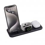 Cargador magnético 3 en 1 con carga inalámbrica magnética 15W color negro segunda vista