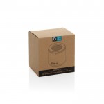 Altavoz inalámbrico ABS reciclado con soporte móvil y subwoofer 3W color negro segunda vista con caja