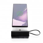 Powerbank portátil de plástico reciclado con cable tipo asa 3.000 mAh color negro segunda vista