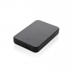 Batería externa de plástico reciclado con dos puertos 5.000 mAh color negro