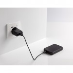 Batería externa de plástico reciclado con dos puertos 5.000 mAh color negro sexta vista