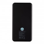 Batería externa ecológica de 20.000 mAh con 3 puertos de carga color negro tercera vista