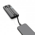 Powerbank con cables integrados pantalla digital 10.000 mAh color negro quinta vista